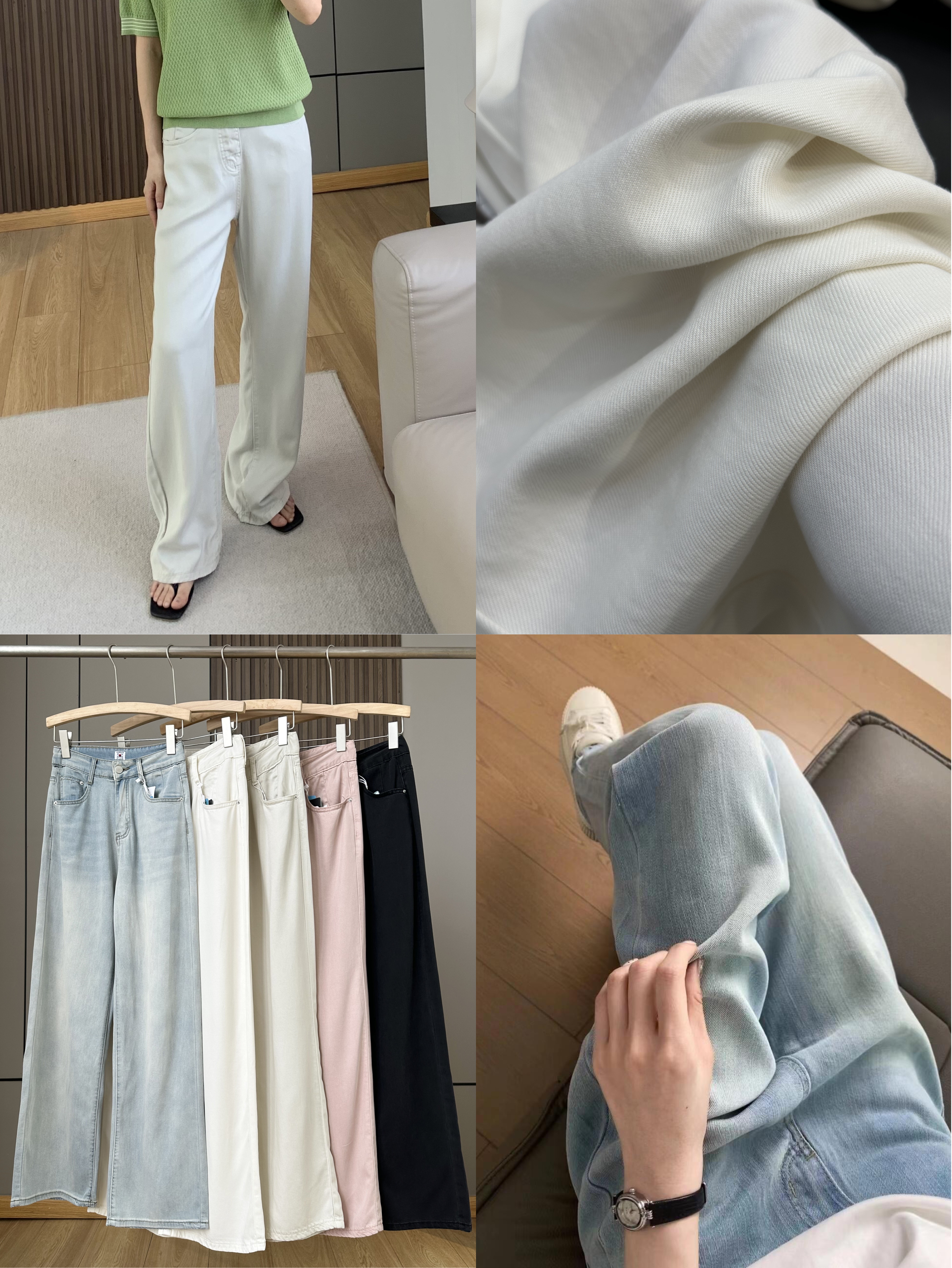 海量好评🔥口碑推荐‼高端桑蚕丝牛仔裤！⁬垂感超赞❗巨软！巨显瘦！⁤巨轻薄！‌⁬⁭✅27%‭桑蚕丝+⁨33%莱赛尔天丝+40%棉面料，舒适到爆👍上身裸感体验！✅5色可选❗高端包装！自留、送人都可！