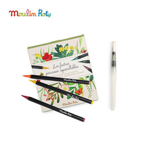 Moulin Roty 花园水彩笔 适合3岁以上 高质量美术工具 不同用法的笔头 法国品牌-712617