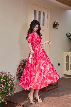 SUMMER & SAGE 花卉晕染仙气连衣裙 18254