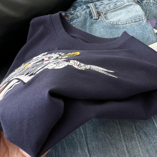 美式复古风重工卡通刺绣T恤192593 商品图7