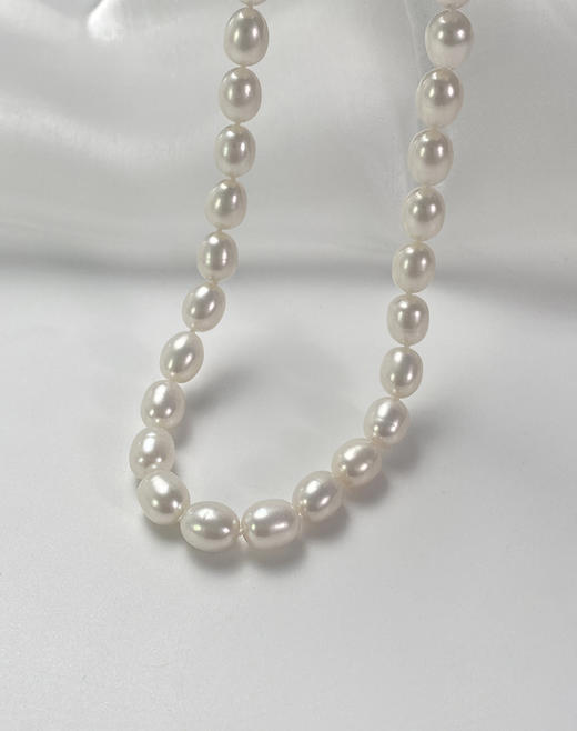 严选 | 戴拉S925银美人泪系列7-8mm点位淡水珍珠项链 商品图5