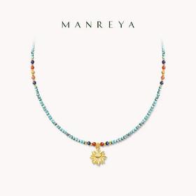 Manreya“山涧霞光”天然石项链小众百搭夏天颈链银镀金