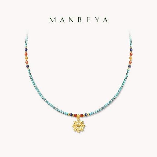 Manreya“山涧霞光”天然石项链小众百搭夏天颈链银镀金 商品图0