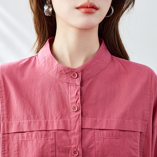 馥迦文艺圆领立领长袖衬衫 商品图10