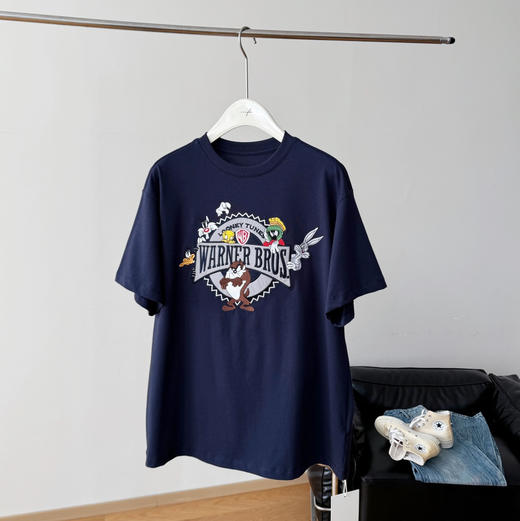 美式复古风重工卡通刺绣T恤192593 商品图1