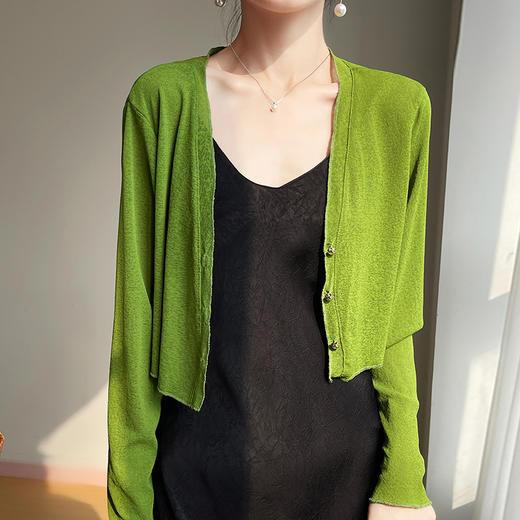 纤束马小香风法式V领开衫 SL-8287 商品图4