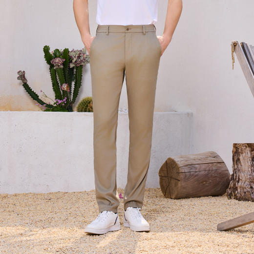 半身缘男裤 夏季舒适休闲透气凉爽垂感自然休闲裤252101M10303689 商品图1