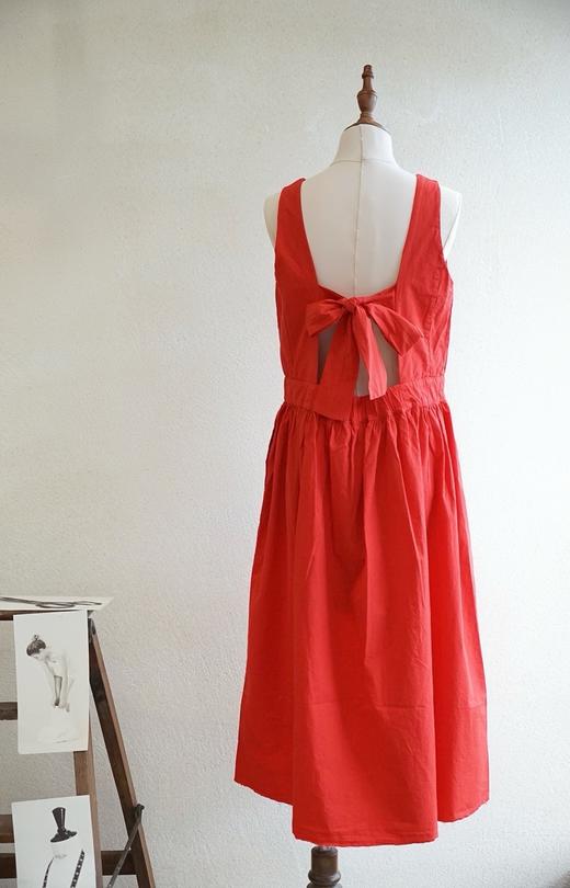 AEQUAMENTE 绑带蝴蝶结细节背心裙连衣裙 商品图5