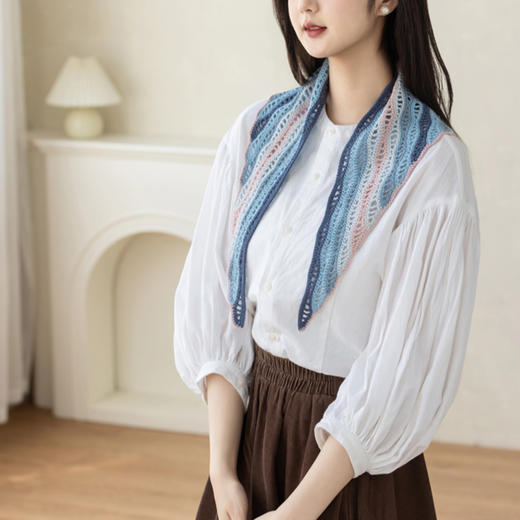 苏苏姐家紫藤花开三角巾手工DIY编织钩针棉麻披肩毛线团材料包 商品图2