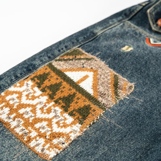 谜底绣花牛仔裤女2024冬新品复古百搭宽松萝卜裤九分裤244MK1665 商品图3