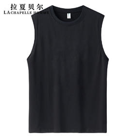 La Chapelle Homme 纯棉无袖T恤男夏季户外休闲坎肩情侣青少年百搭男士运动背心4185630