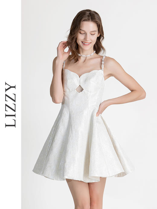 LIZZY时尚洋气高级感轻奢风公主裙重工吊带A摆礼服连衣裙8080 商品图0