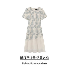 奢姿大码女装2025夏季气质简约圆领裙子胖妹妹时尚鱼尾摆连衣裙9952853385