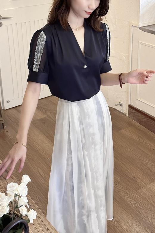 Le Malene 优雅水墨风欧根纱半裙 18248 商品图1