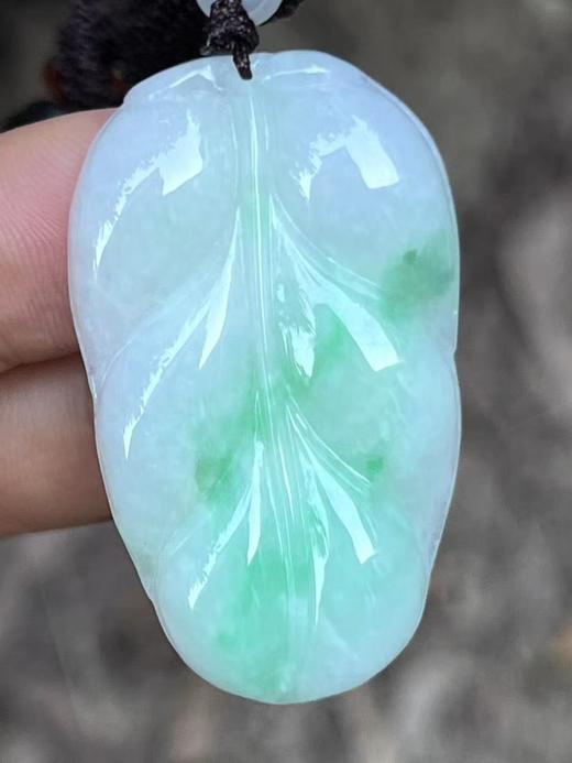 【云意轩翡翠】编号：9423 白底青金枝玉叶 天然翡翠 附证书 商品图2