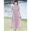 LSB3689粉色奥黛旗袍2025新款高考旗开得胜女夏季新中式日常订婚礼服裙 商品缩略图3