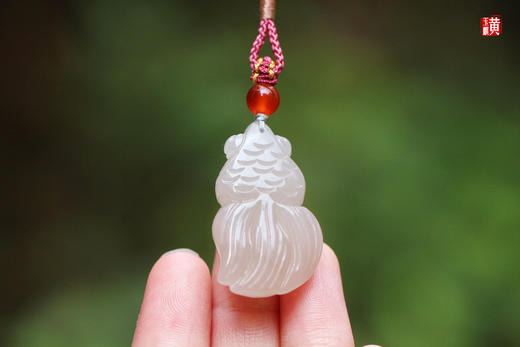 和田藕粉玉金鱼吊坠 配精美挂绳 商品图6