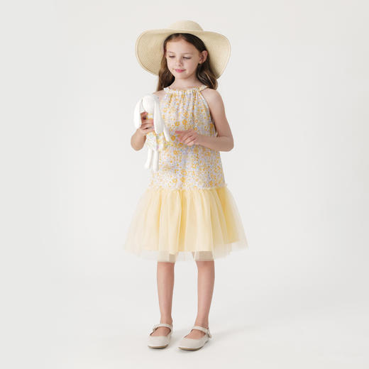 【马克珍妮 法式】女童盛夏繁花网纱公主裙吊带裙夏装新款250017 商品图1