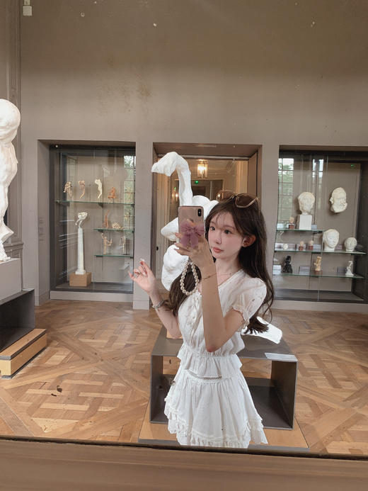 金蘑菇菇 da‘mare罗马的仲夏/方领镂空刺绣设计感衬衫高腰半裙 商品图11