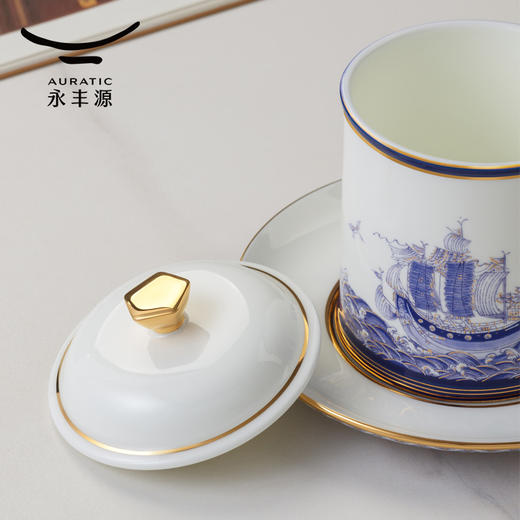 【6F】国瓷永丰源 四海升平三件套盖杯（海浪版） 商品图5