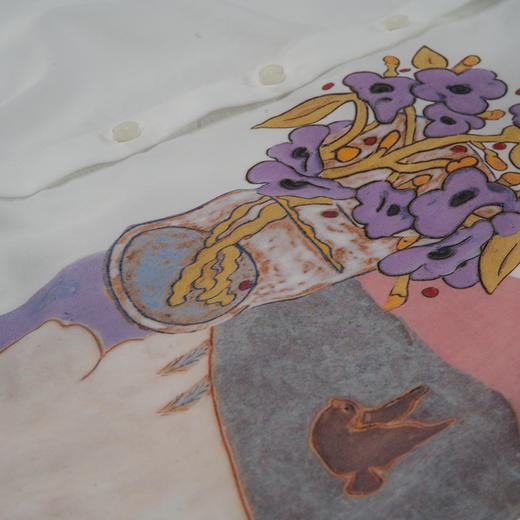 谜底白衬衫七分袖女士2025夏季新款通勤风印花合体衬衣256MC6246 商品图3