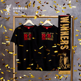 【官网同款】利物浦俱乐部 | 25赛季黑色冠军T恤助威服舒适透气短袖