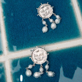 lost in echo2025夏季新款度假925纯银耳针珍珠轻流苏耳环耳坠