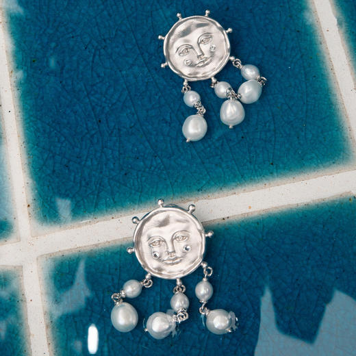 lost in echo2025夏季新款度假925纯银耳针珍珠轻流苏耳环耳坠 商品图0