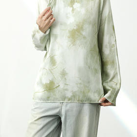 洛诗琳12010新中式气质衬衫2025夏季新款清新国风真丝上衣1005