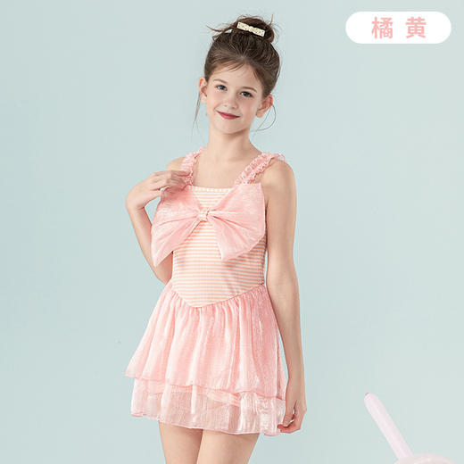 【显白显瘦，穿出公主感~】新款儿童泳衣 夏季女童连体裙式 公主风大童女孩 时尚蝴蝶结款泳衣裙-QQ 商品图5