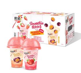 MM优诺0蔗糖酸奶奶昔（红颜草莓x3+紫皮百香果x3）