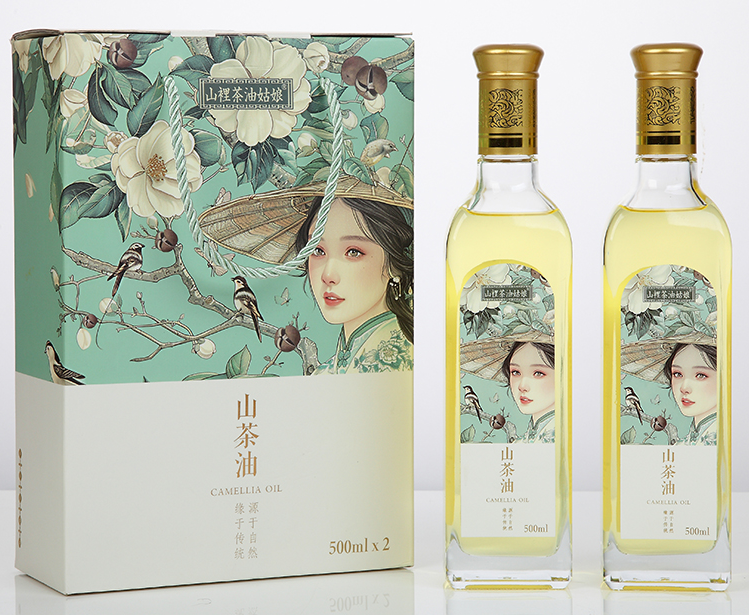 #山裡茶油姑娘#湖北恩施来凤县有机山茶油礼盒500ml*2瓶