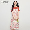 熙世界法式休闲短袖拼接荷叶边裙假两件碎花连衣裙女2025夏日新款 商品缩略图0