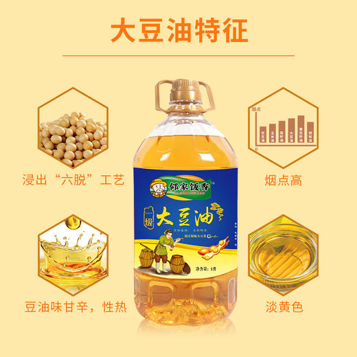 【邻家饭香】非转基因 浸出一级大豆油 5L/桶 LJFX163 商品图2