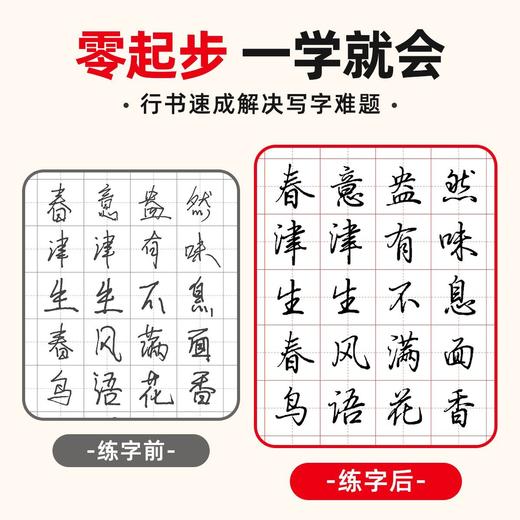 行书速成字帖零基础学生成人学练字初学者入门控笔笔画偏旁硬笔练字帖 商品图3