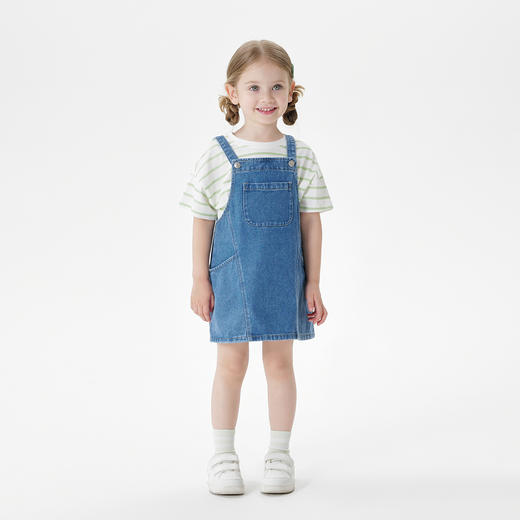 马克珍妮女童时尚百搭牛仔背带裙宝宝连衣裙2025年春夏新款550858 商品图1