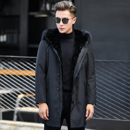 K8477088011154 凯撒KAISER秋冬中长款外套男士皮衣派克服 商品图0