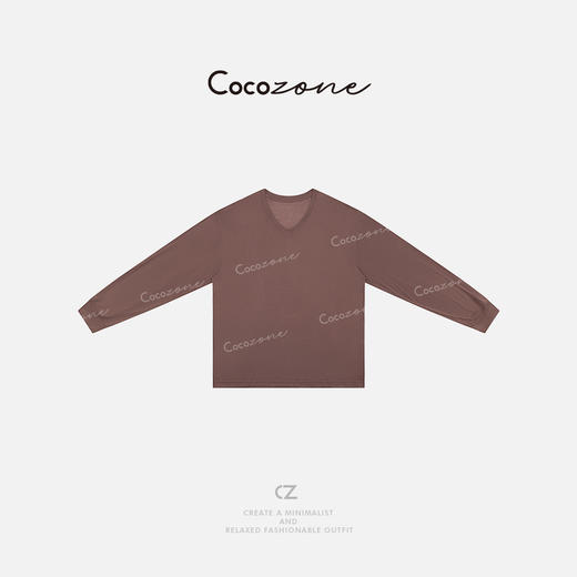 COCO ZONE 刘一一  【100棉】V领纯色亲肤感长袖T恤CD2A1009 商品图0