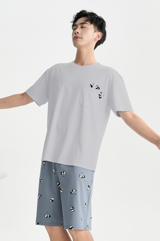 连绵·熊猫莫代尔家居服 男/女款（胸垫款） 商品图4
