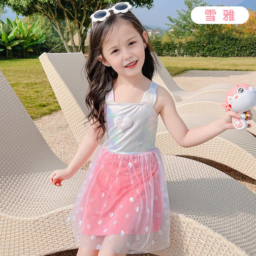 【洋气公主连体裙式，中小童女孩游泳衣！】2025夏季新款 儿童泳衣 女童韩版洋气公主连体裙式 中小童女孩游泳衣-QQ 商品图6