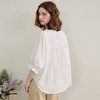 西遇法式宽松衬衣女夏季新款花边领口慵懒风白色衬衫上衣SS050442 商品缩略图4