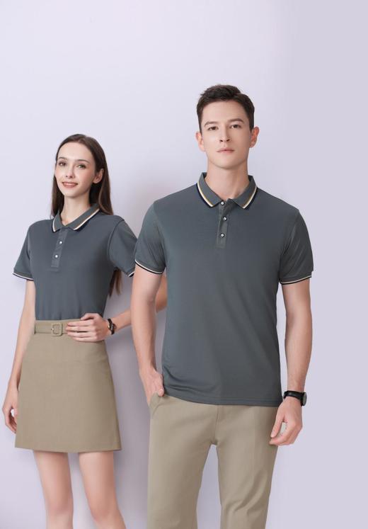 男女同款纯色冰爽商务间色翻领短袖polo衫2316/JS2588/2318 商品图1