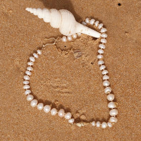 lost in echo2025夏季新款原创独特度假复古金币珍珠项链锁骨链女