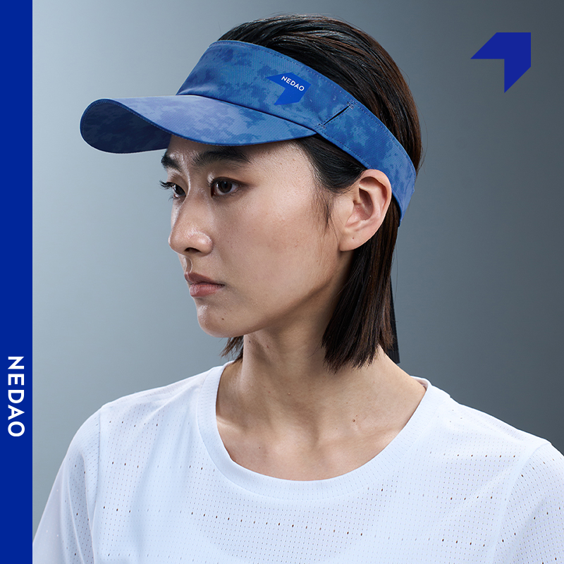 内道轻量印花空顶帽速干调节扣户外越野马拉松跑步运动帽