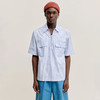 A Kind Of Guise NAVIN ZIP SHIRT 意大利制半拉链条纹短袖衬衫 商品缩略图0