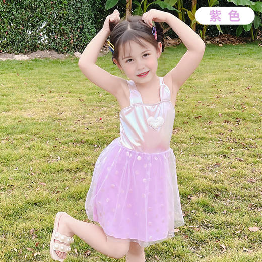 【洋气公主连体裙式，中小童女孩游泳衣！】2025夏季新款 儿童泳衣 女童韩版洋气公主连体裙式 中小童女孩游泳衣-QQ 商品图5