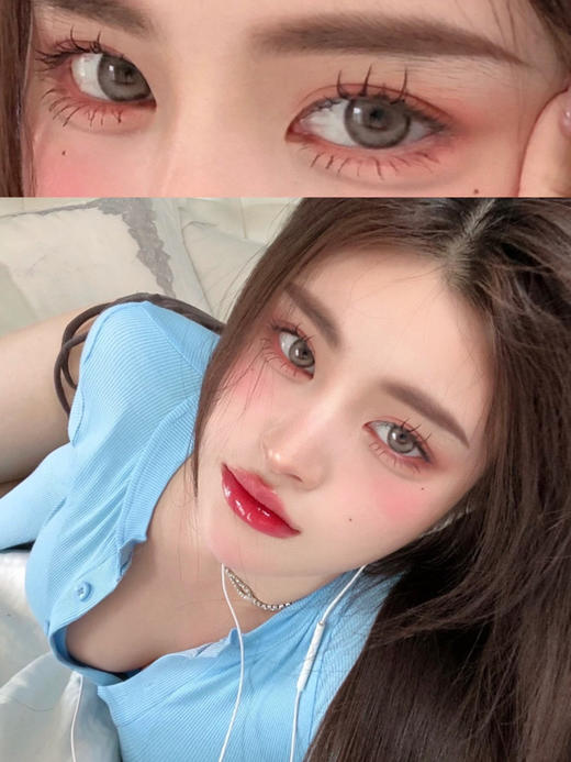 【半年抛美瞳】 白金梨木 Kirafairy | 中直径14.2 着色13.4 基弧8.6 含水38％  | 【同品牌多副美瞳更划算，具体活动可以咨询客服】 轻混血美瞳 高级老钱亚麻棕 商品图8