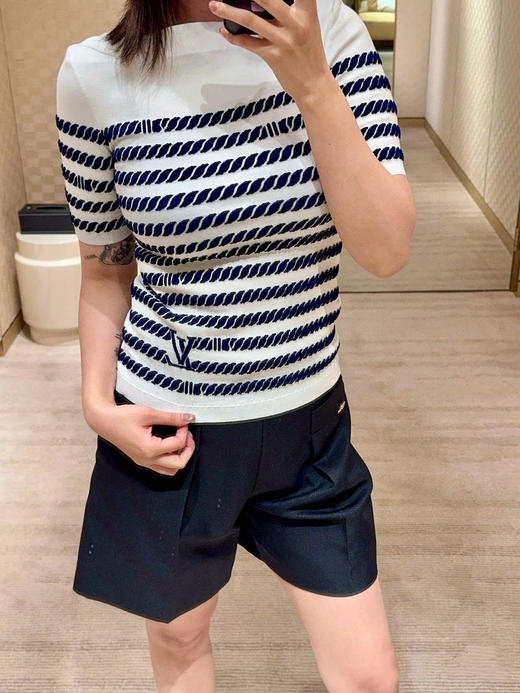 驴家 25早春航海系列麻花纹T恤上衣（TM） 商品图4