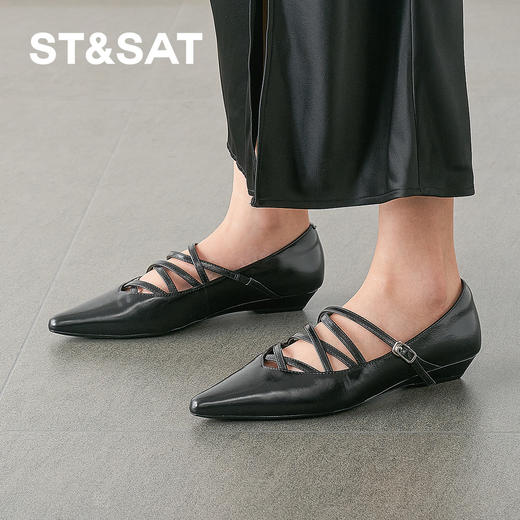 星期六都市丽人时髦尖头浅口单鞋SSD1111180 商品图4