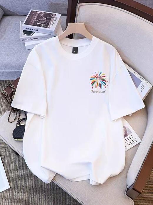 工厂直促价【100%棉】情侣（烟花-侧标）柯式印花短袖T恤-喜出 商品图7